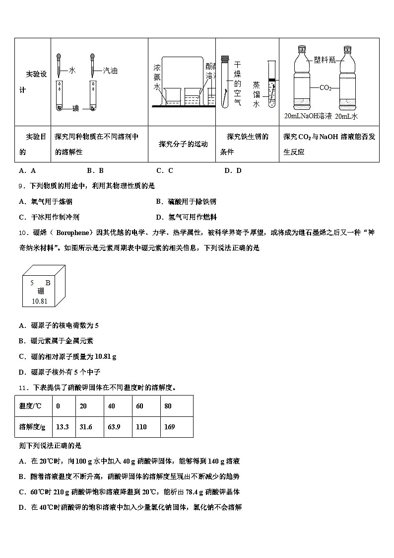 甘肃省兰州市2026年中考化学考试模拟冲刺卷（含答案解析）第3页