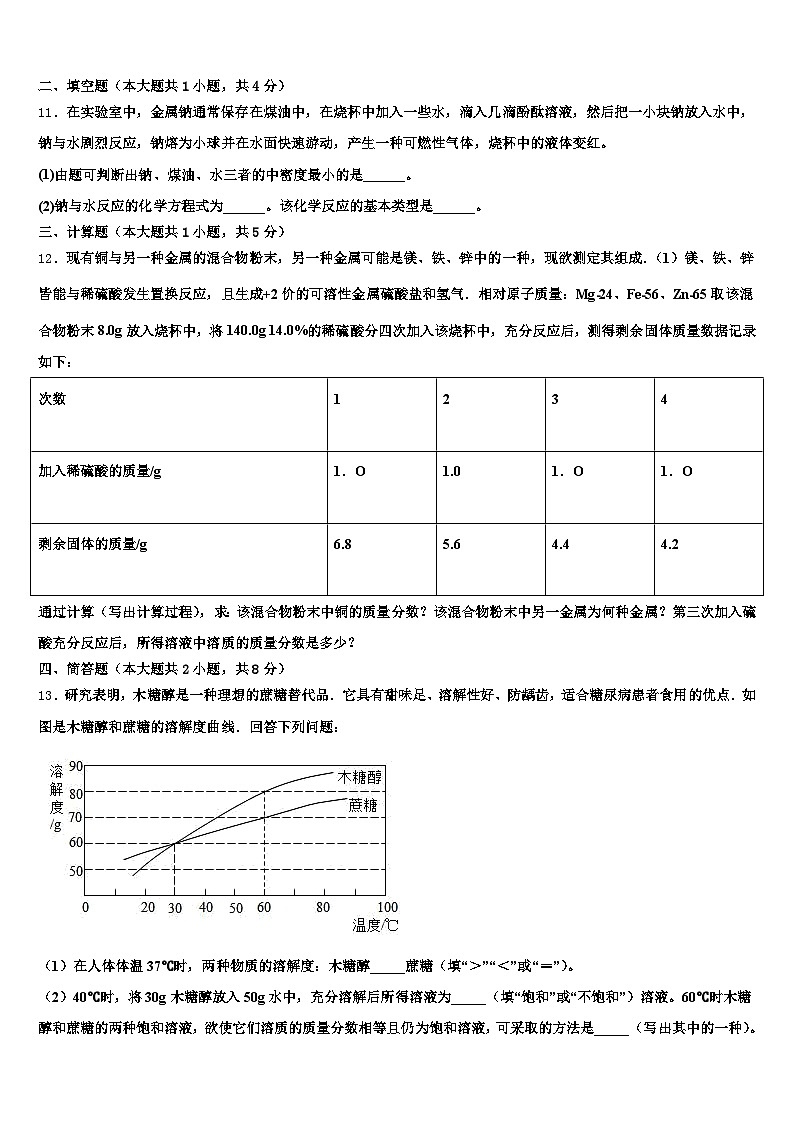 南阳市2025-2026学年中考联考化学试题（含答案解析）第3页