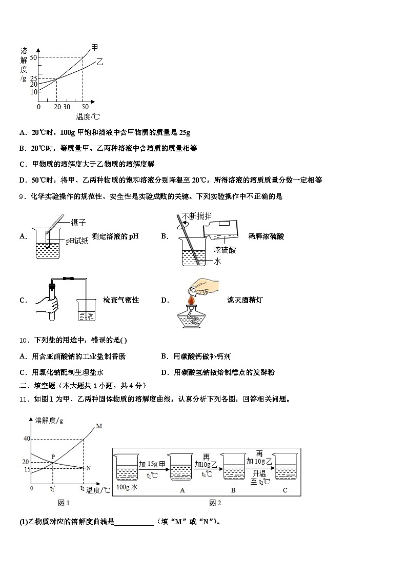 2026年四川省甘孜藏族自治州中考五模化学试题（含答案解析）第3页