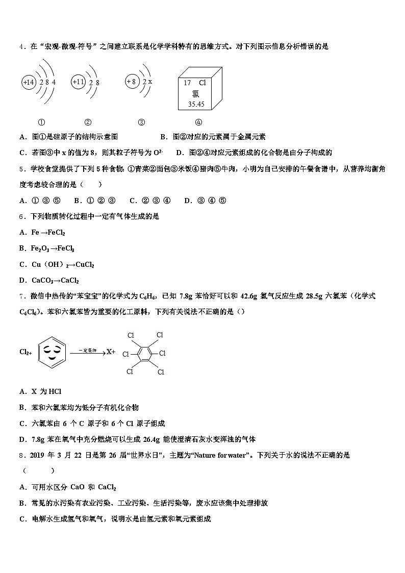 三沙市2026年中考二模化学试题（含答案解析）第2页