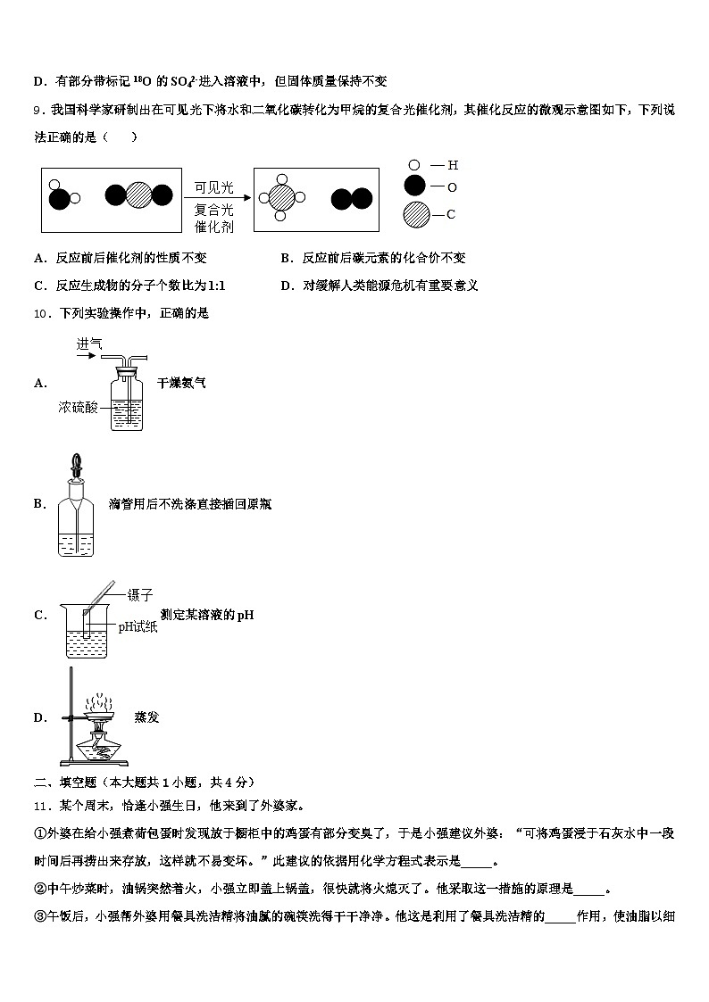 2026年遂宁市中考化学对点突破模拟试卷（含答案解析）第3页