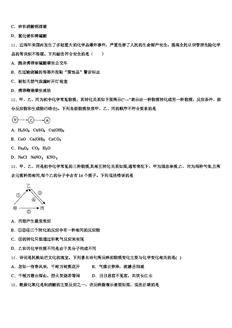 河南省郑州市2026年中考适应性考试化学试题（含答案解析）第3页