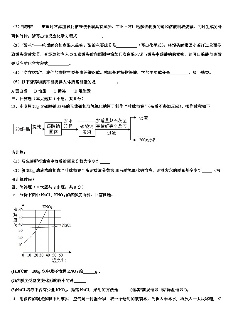 佳木斯市2025-2026学年中考化学适应性模拟试题（含答案解析）第3页