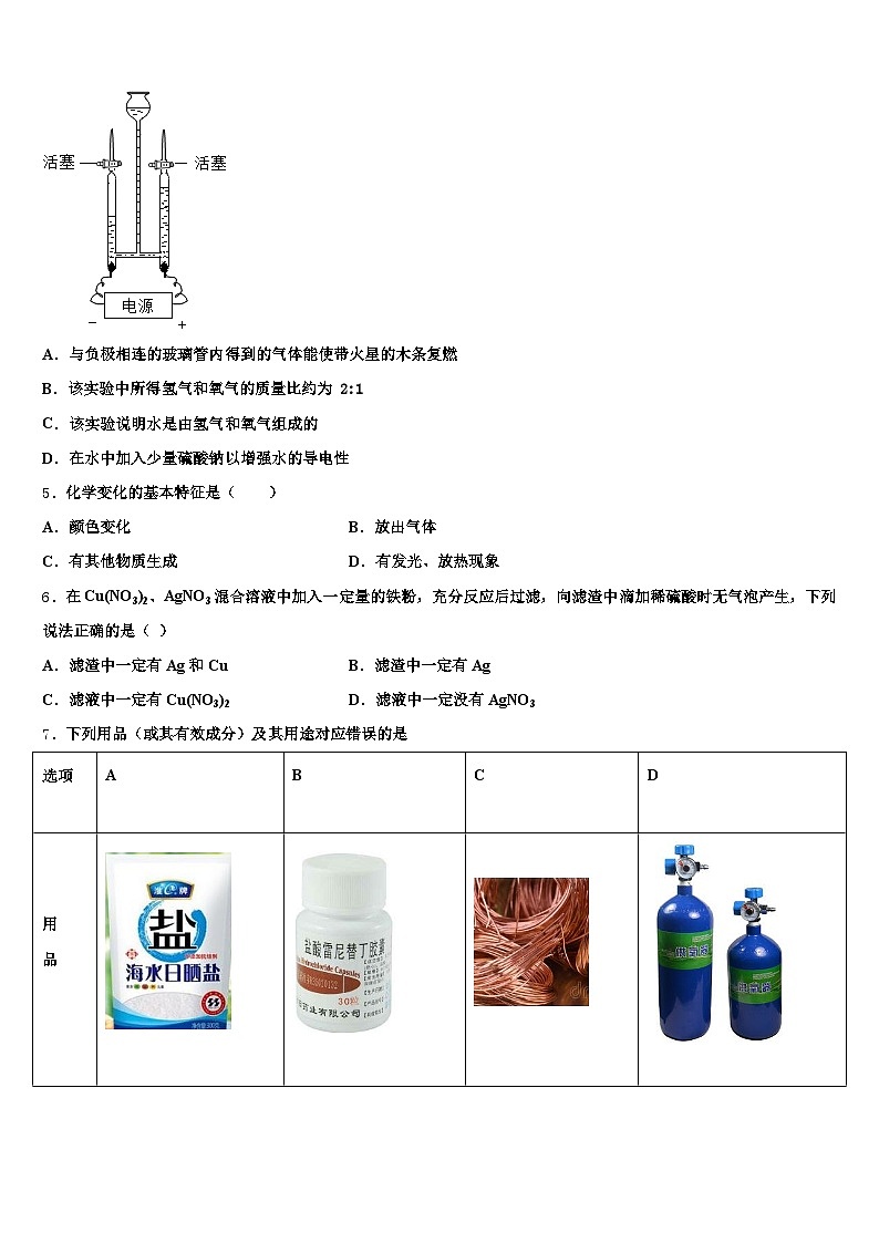 咸宁市2026年中考化学模试卷（含答案解析）第2页