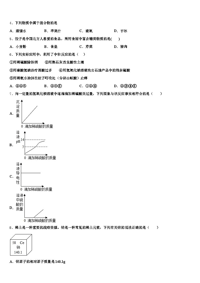 重庆市2026年中考三模化学试题（含答案解析）第2页