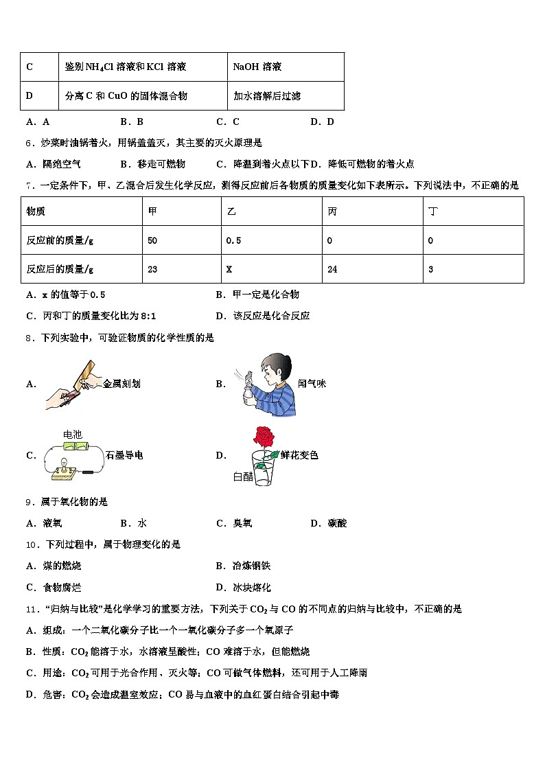 上海市2025-2026学年中考化学全真模拟试卷（含答案解析）第2页