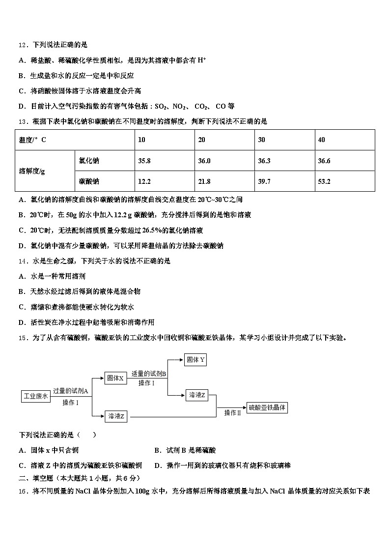 上海市2025-2026学年中考化学全真模拟试卷（含答案解析）第3页