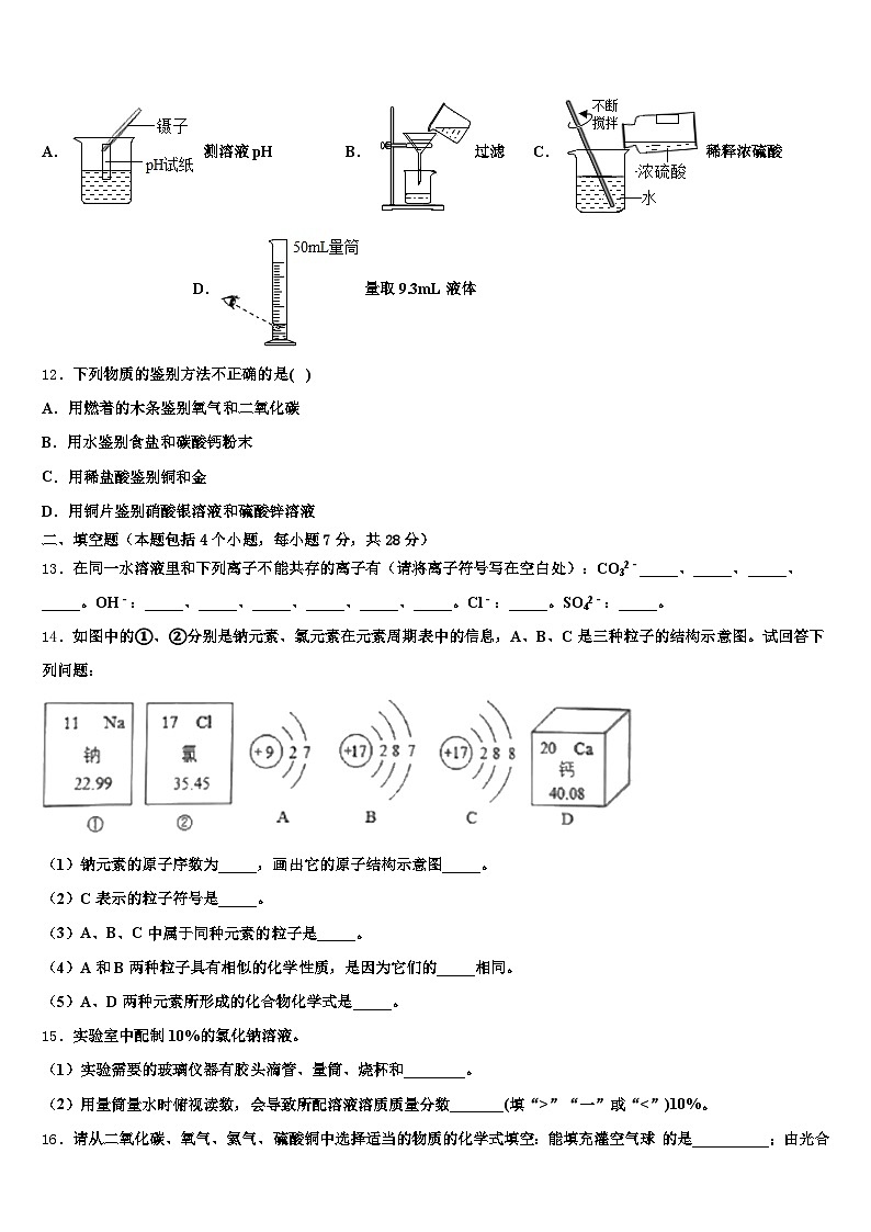 2026年安徽省池州市中考冲刺卷化学试题（含答案解析）第3页