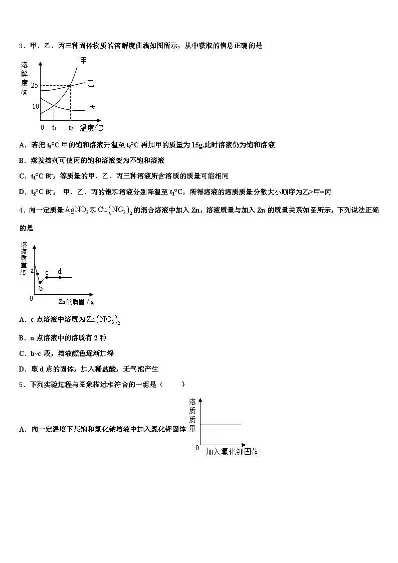 青海省黄南藏族自治州2025-2026学年中考四模化学试题（含答案解析）第2页