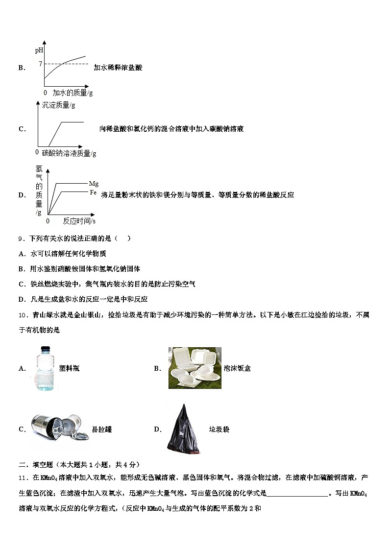 吉林市2025-2026学年中考化学模试卷（含答案解析）第3页