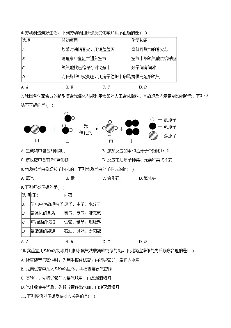2025-2026学年安徽省安庆市潜山市部分学校九年级（下）开学化学试卷（含答案）第2页