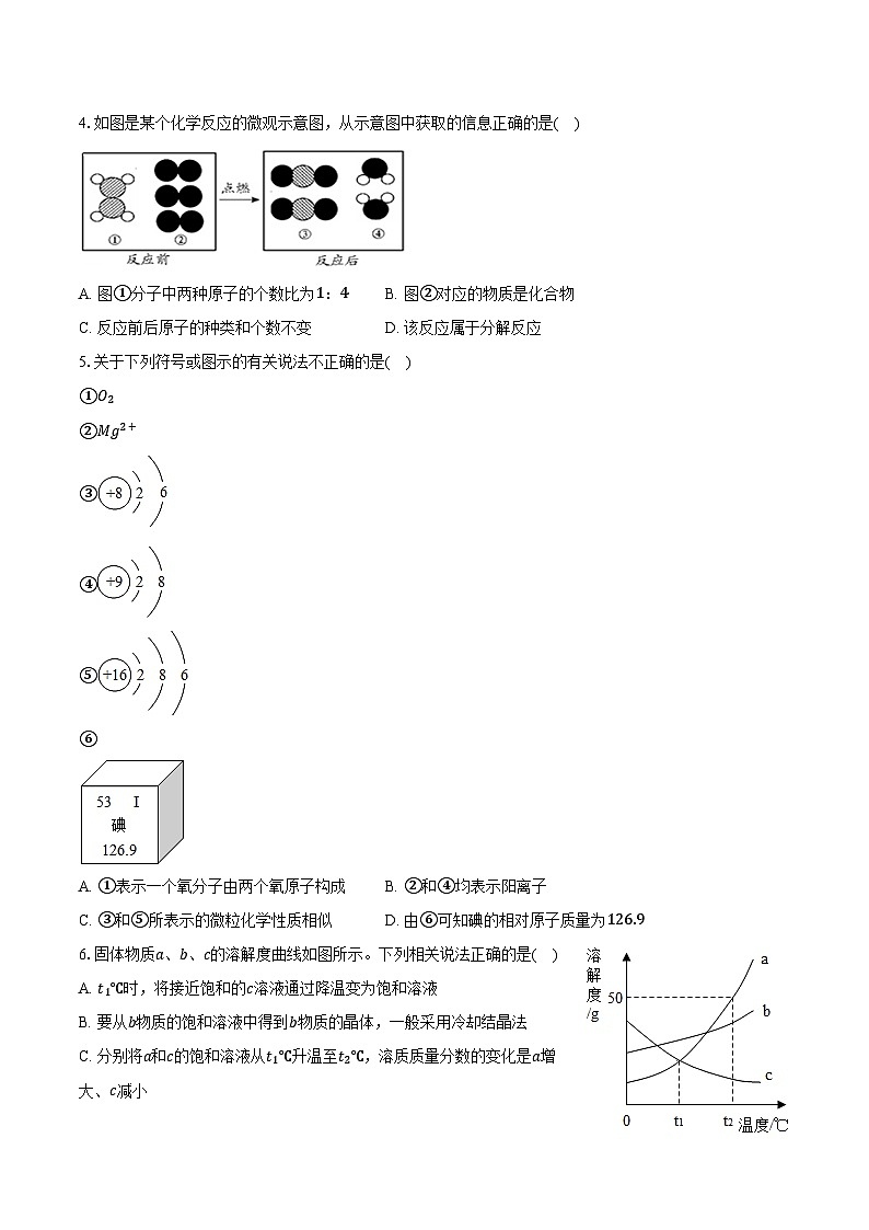 2025-2026学年山东省济宁学院附中九年级（下）月考化学试卷（含答案）第2页