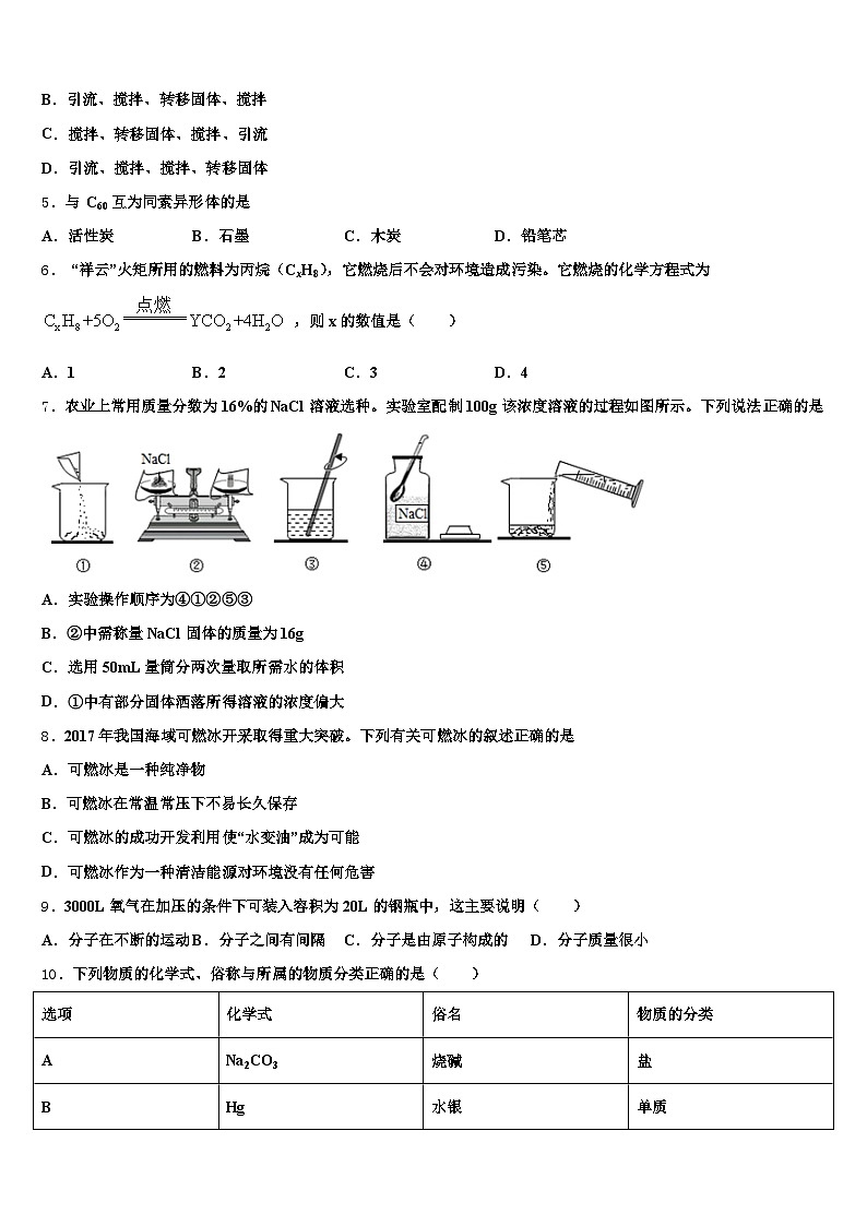铜陵市2026年中考猜题化学试卷（含答案解析）第2页