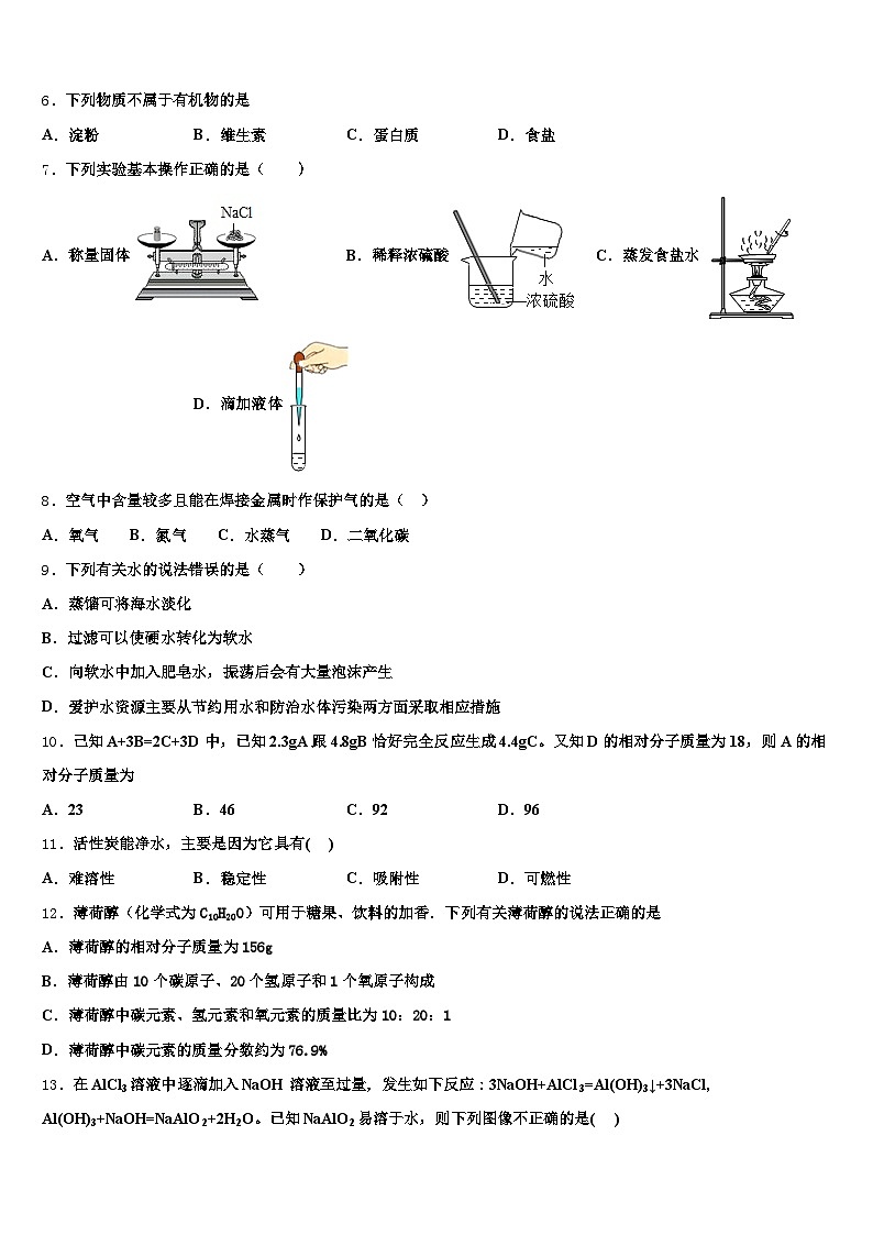 湛江市2026年中考化学适应性模拟试题（含答案解析）第2页