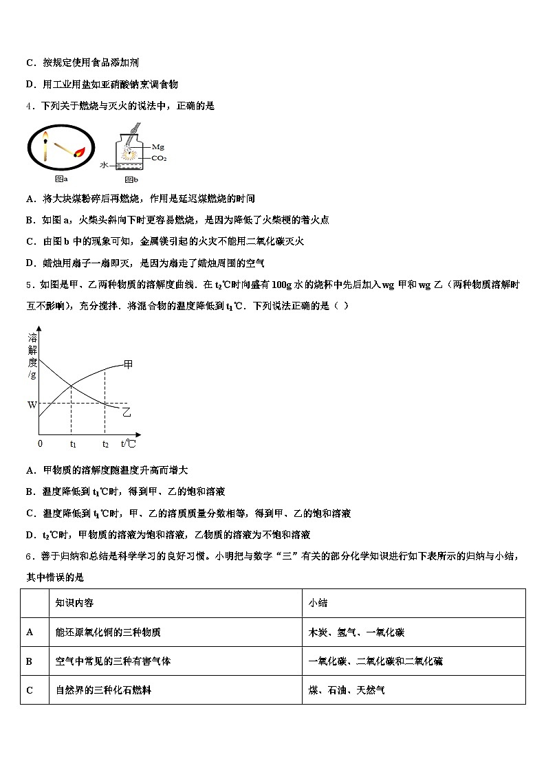 山东省聊城市2025-2026学年中考五模化学试题（含答案解析）第2页