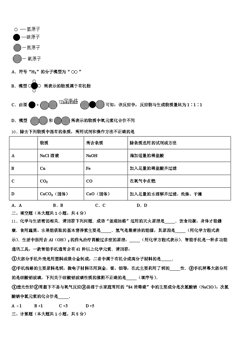 云南省昭通市2025-2026学年中考一模化学试题（含答案解析）第3页