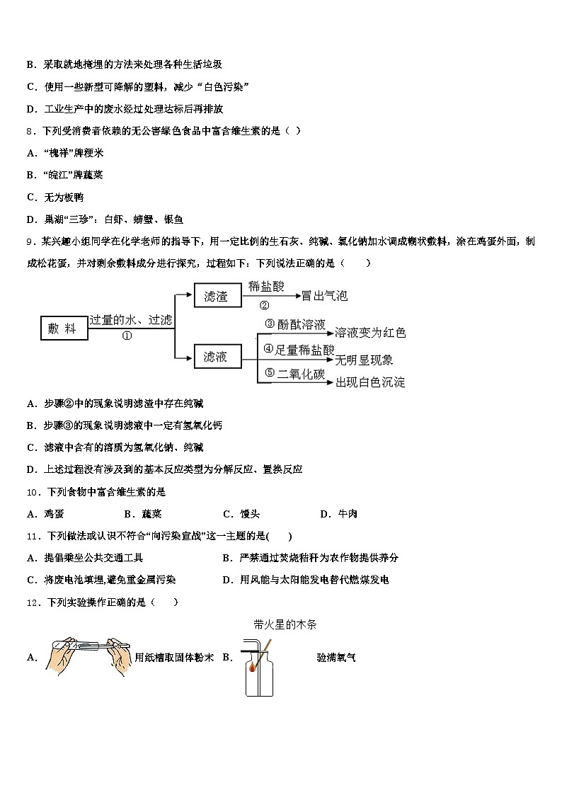 四川省遂宁市2025-2026学年中考化学押题卷（含答案解析）第3页