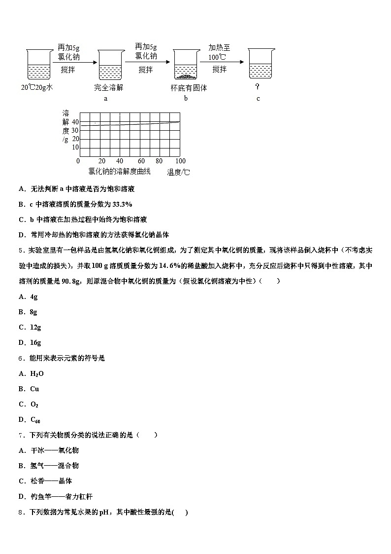 云南省怒江傈僳族自治州2025-2026学年中考试题猜想化学试卷（含答案解析）第2页