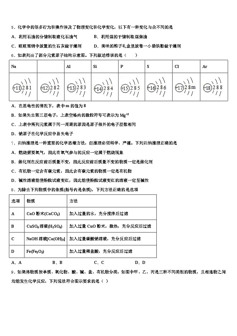 四川省巴中市2025-2026学年中考化学最后一模试卷（含答案解析）第2页