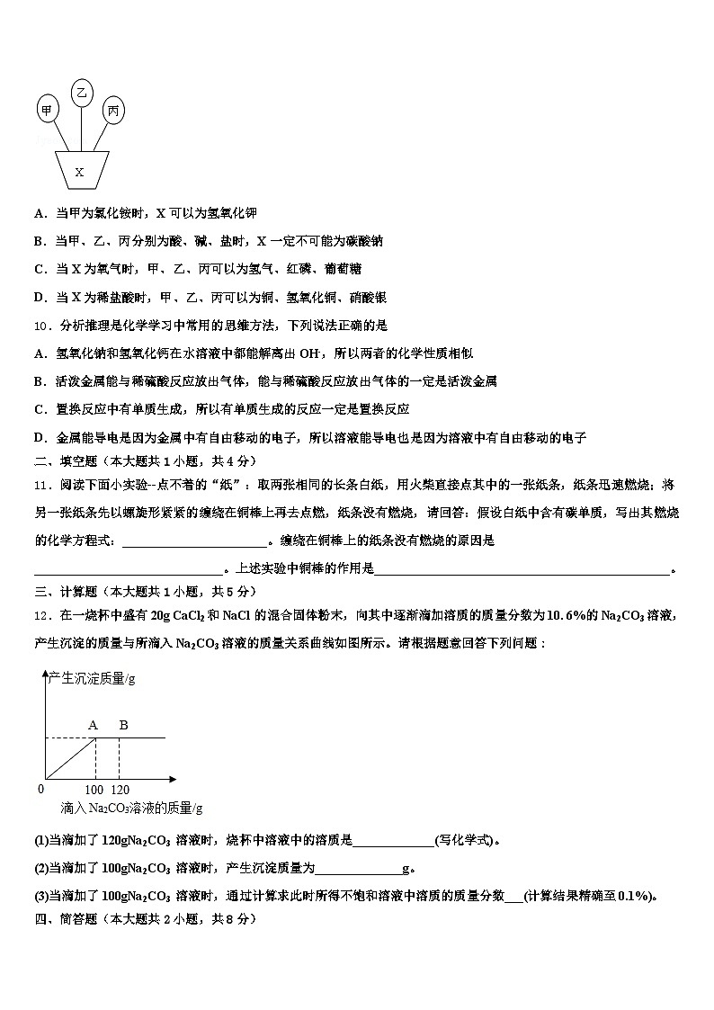 四川省巴中市2025-2026学年中考化学最后一模试卷（含答案解析）第3页