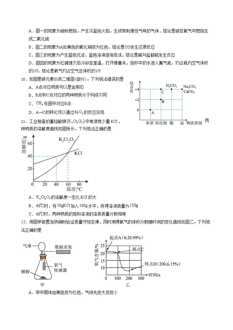 化学中考模拟卷1（江苏盐城专用（原卷） 第3页