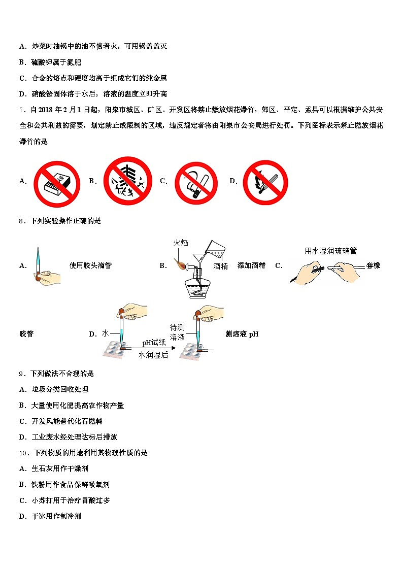 山东省枣庄市2025-2026学年中考适应性考试化学试题（含答案解析）第2页