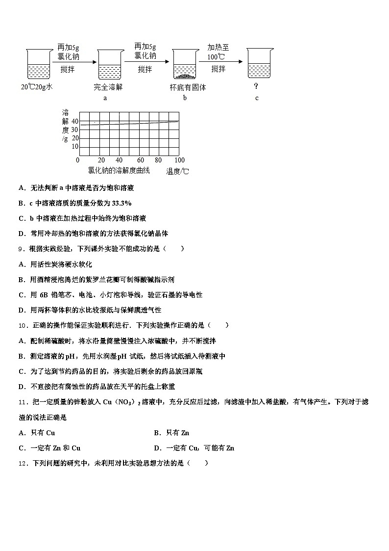 辽阳市2025-2026学年中考化学模拟试题（含答案解析）第3页