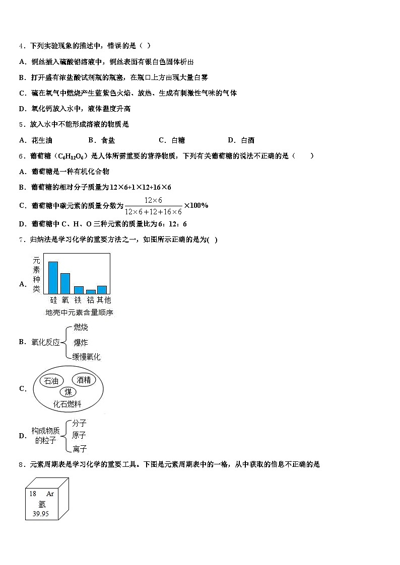 西藏自治区2026年中考四模化学试题（含答案解析）第2页