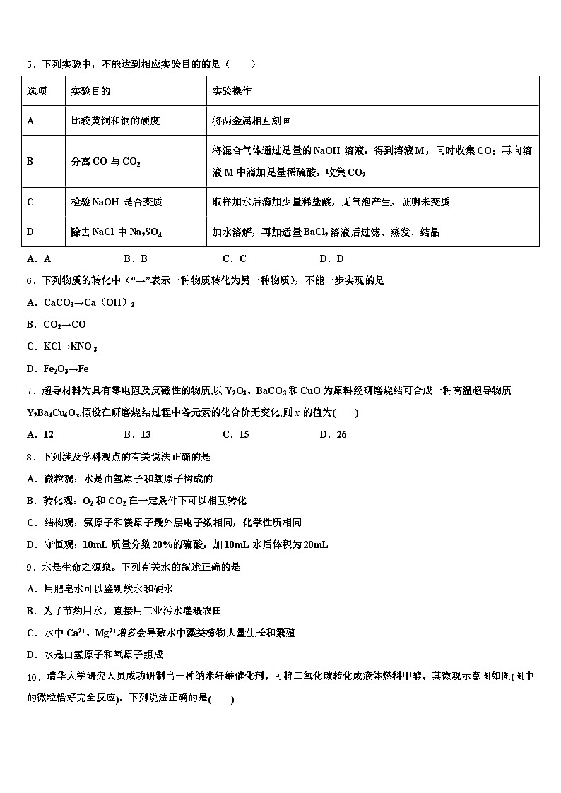 2026年汉中市中考冲刺卷化学试题（含答案解析）第2页