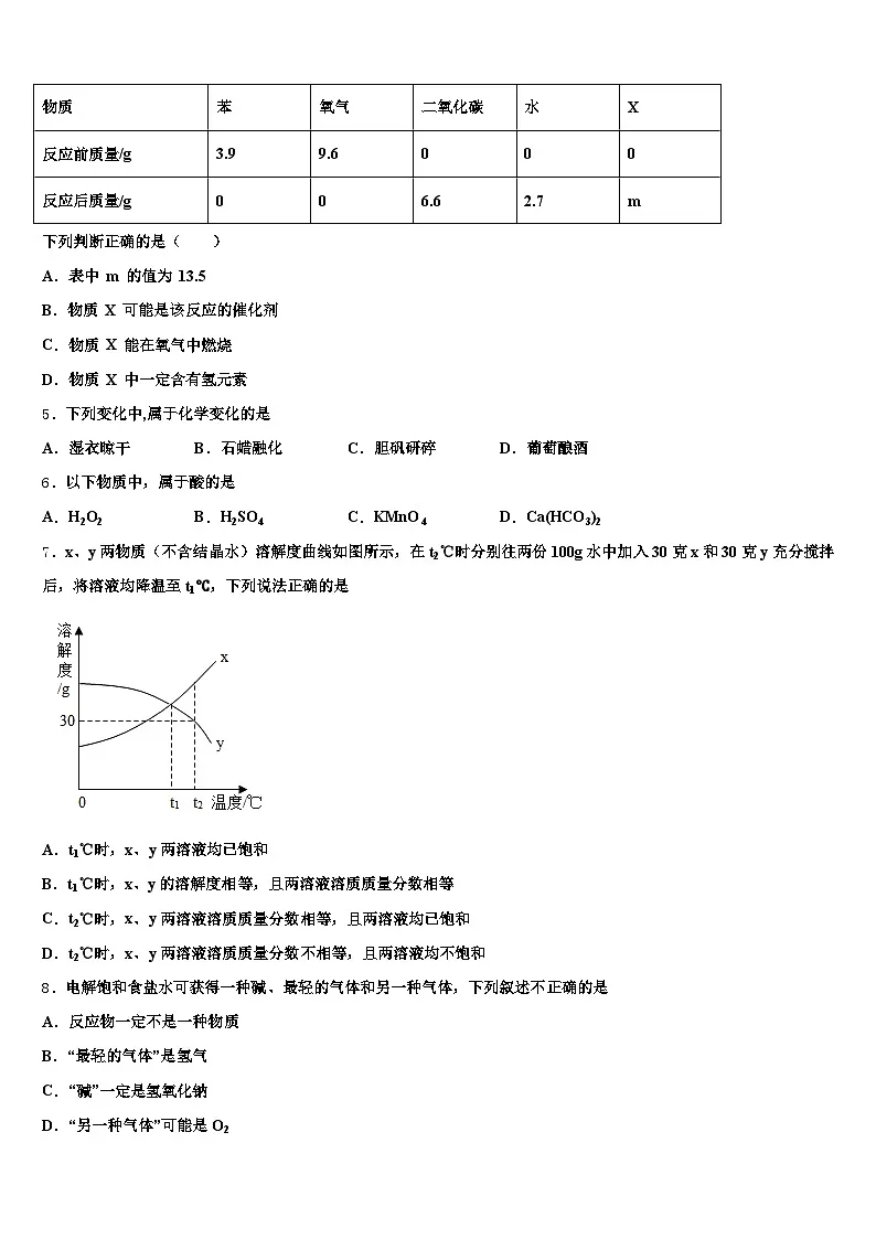 葫芦岛市2025-2026学年中考化学最后一模试卷（含答案解析）第2页