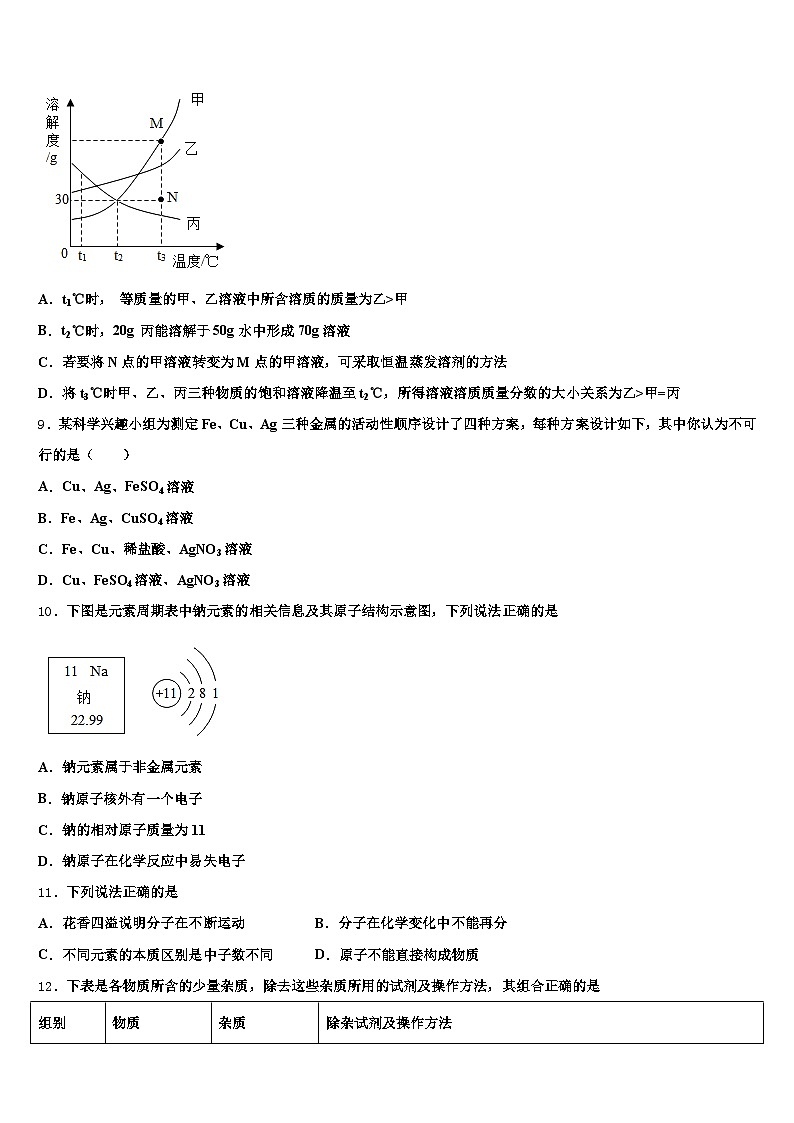 肇庆市2025-2026学年中考试题猜想化学试卷（含答案解析）第3页