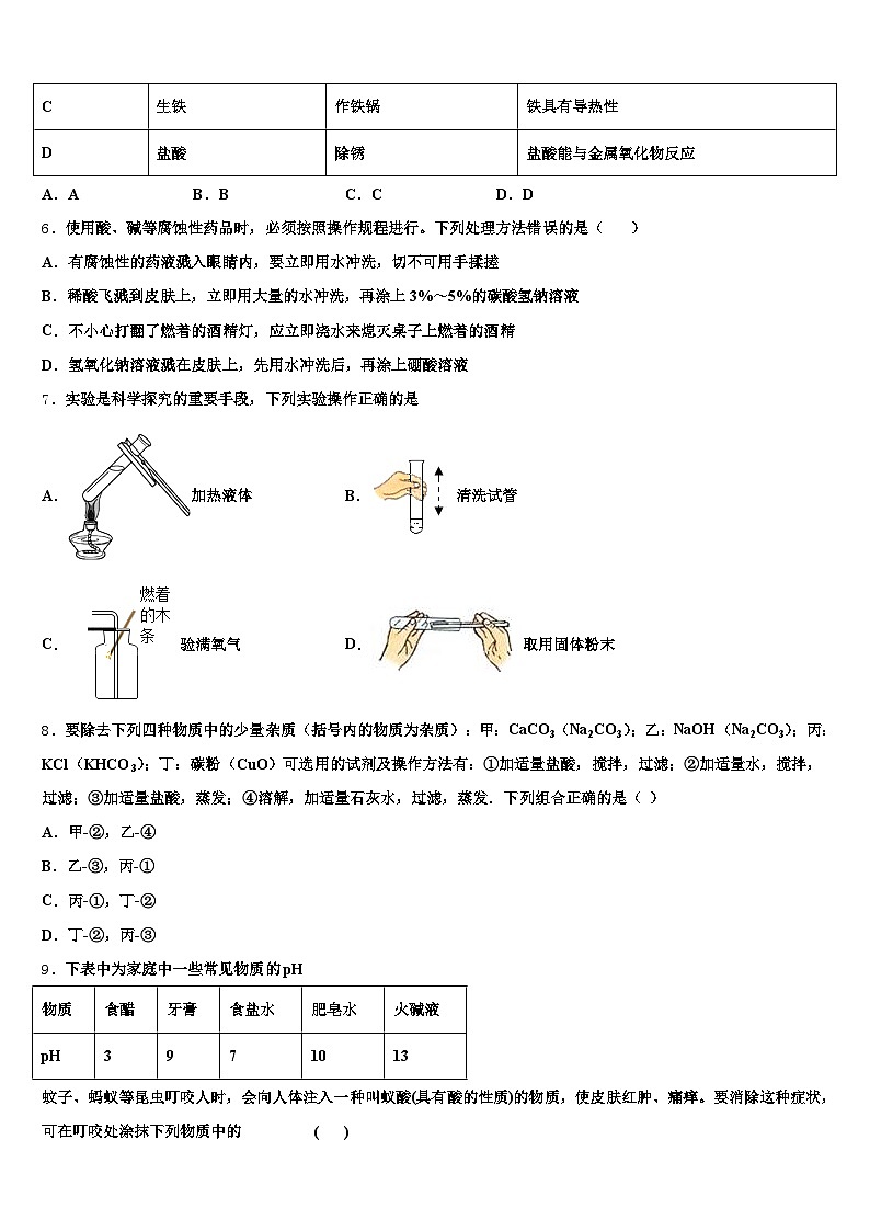 2026年陇南市中考化学最后一模试卷（含答案解析）第2页