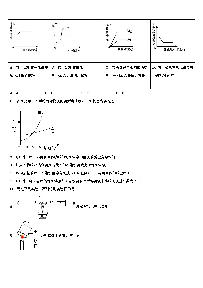 江苏省南通市2025-2026学年中考联考化学试卷（含答案解析）第3页
