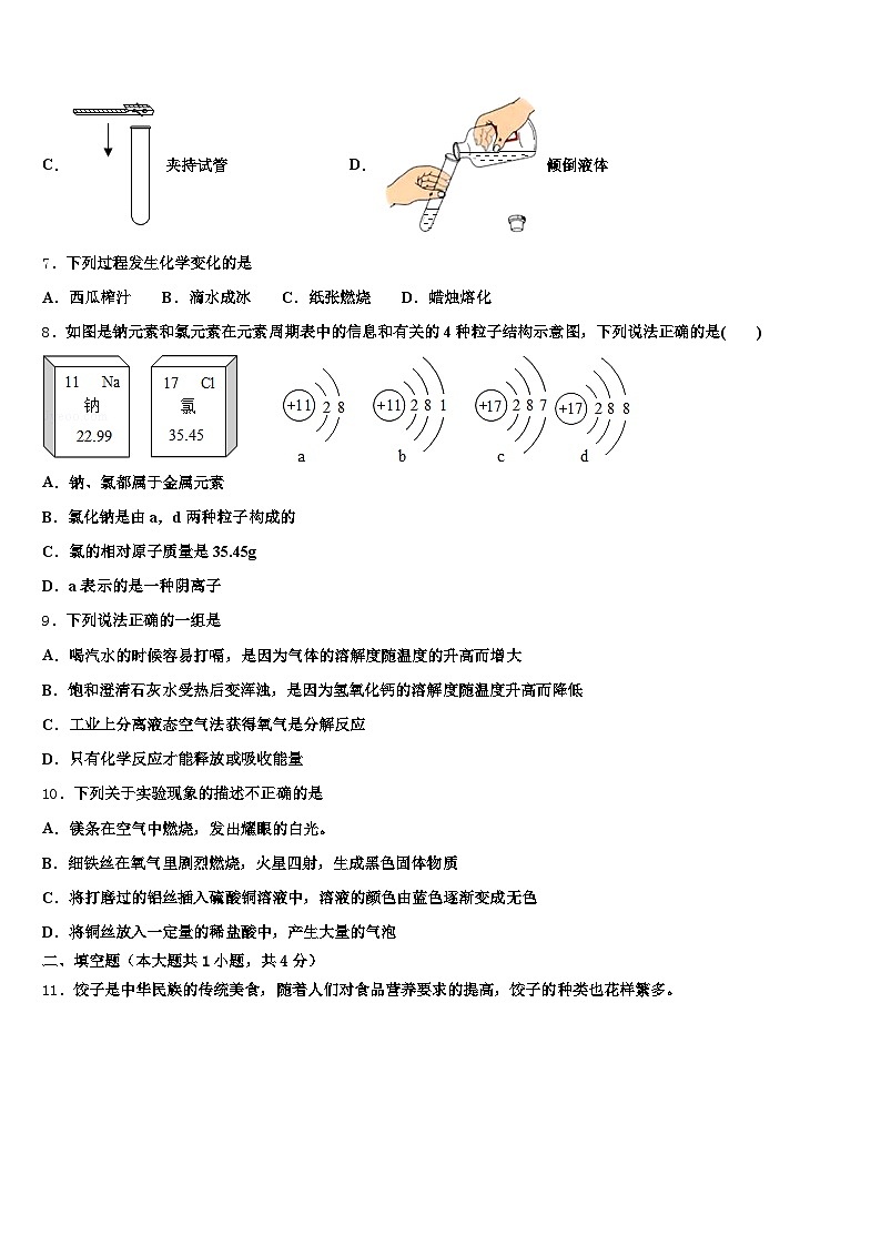 四川省广安市2025-2026学年中考化学最后冲刺模拟试卷（含答案解析）第3页