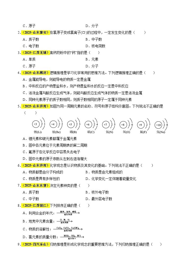 专题05 元素（全国通用）（原卷版）第2页