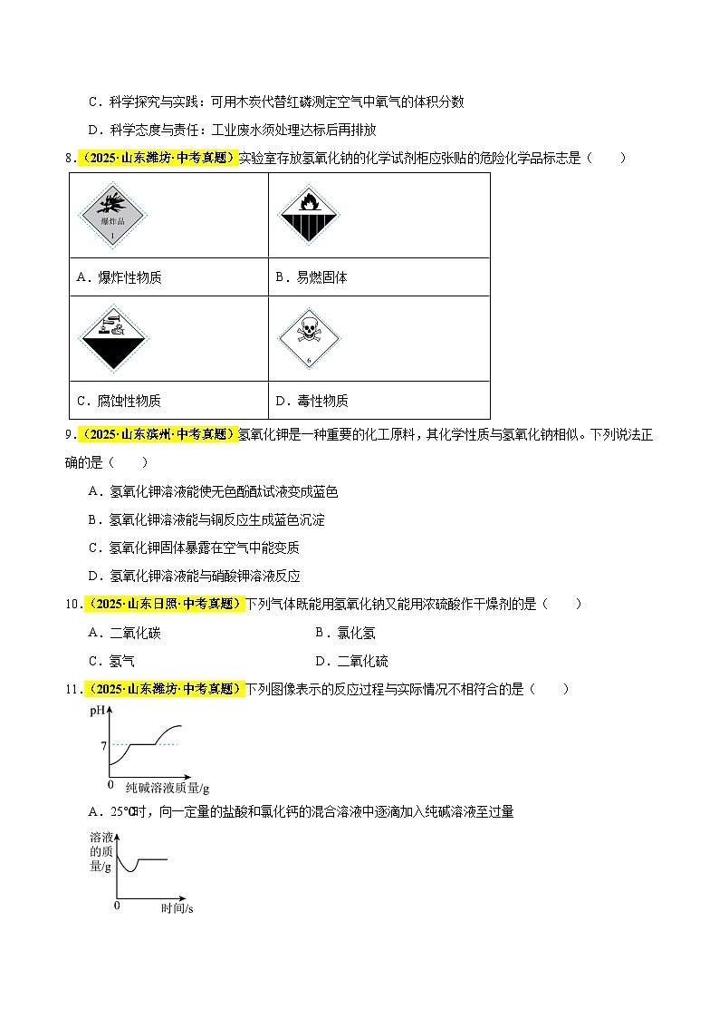 专题13 常见的酸和碱（全国通用）（原卷版）第3页