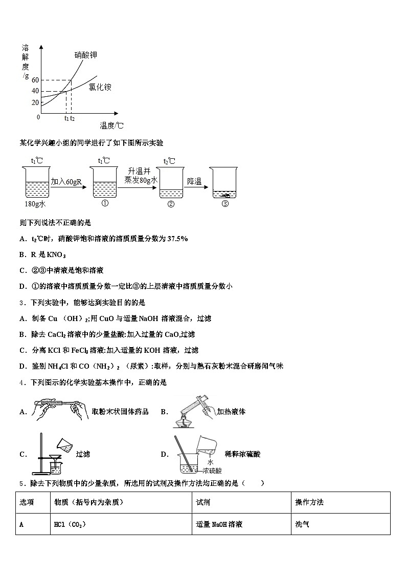 吉林省2025-2026学年中考化学仿真试卷（含答案解析）第2页
