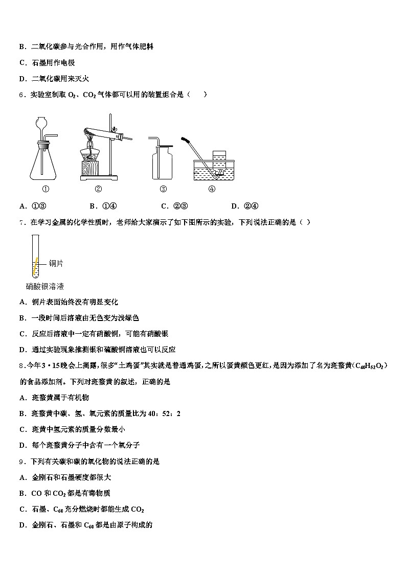 抚顺市2025-2026学年中考联考化学试卷（含答案解析）第2页