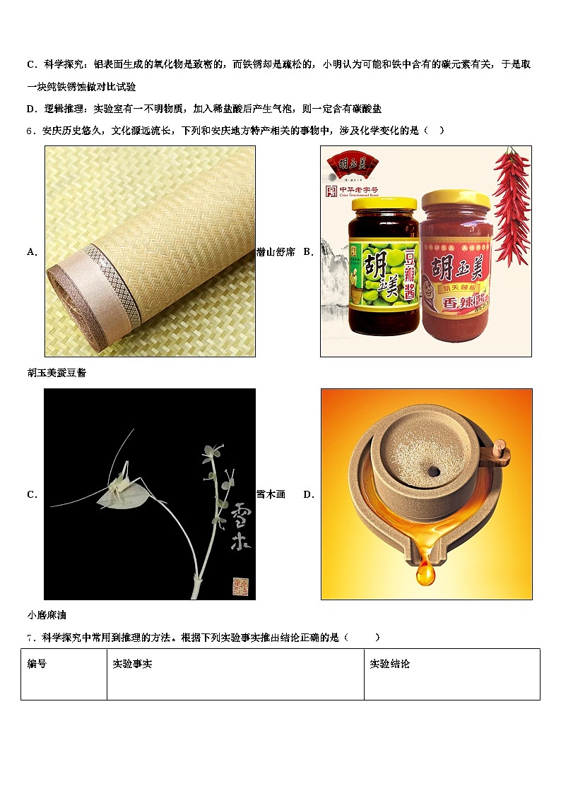 铜川市2026年中考二模化学试题（含答案解析）第2页