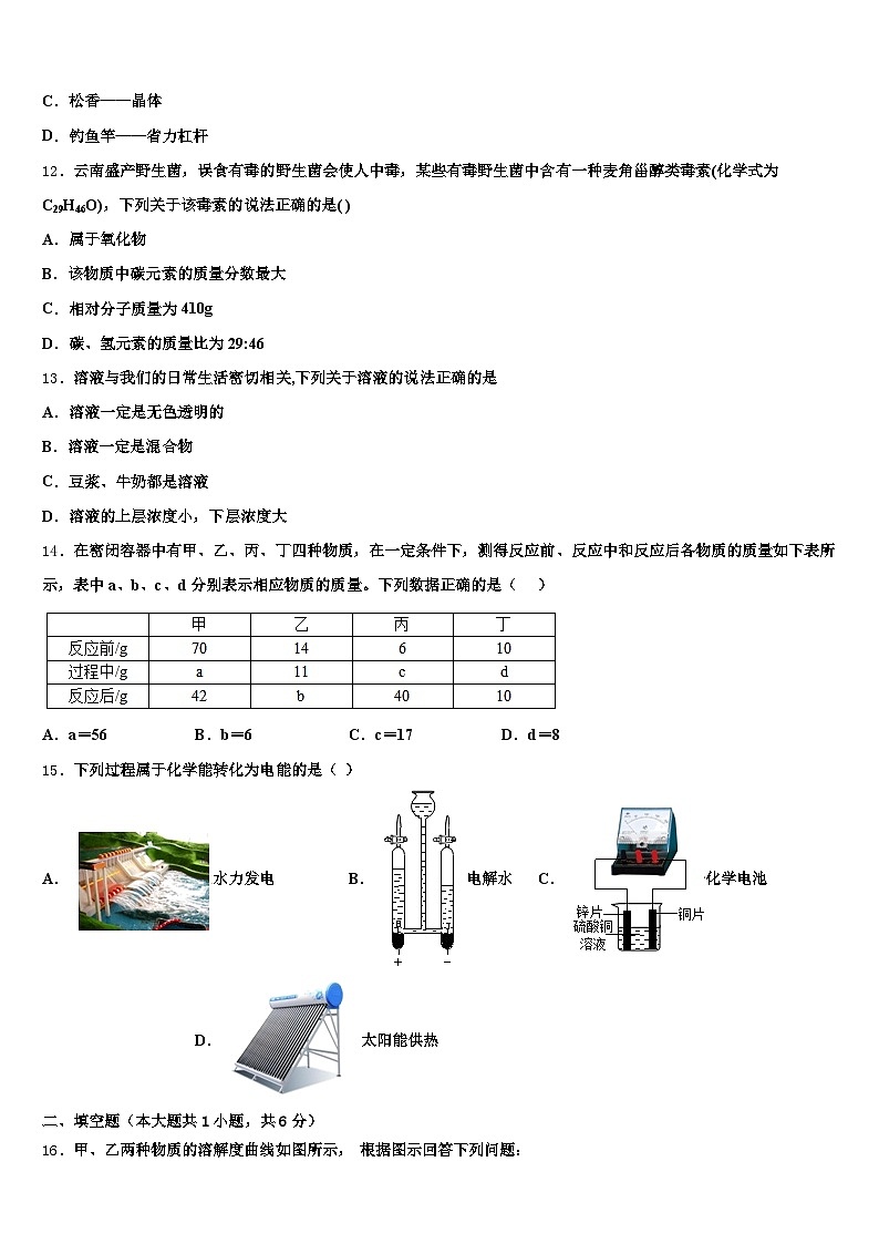 山西省临汾市2026年中考化学最后冲刺模拟试卷（含答案解析）第3页