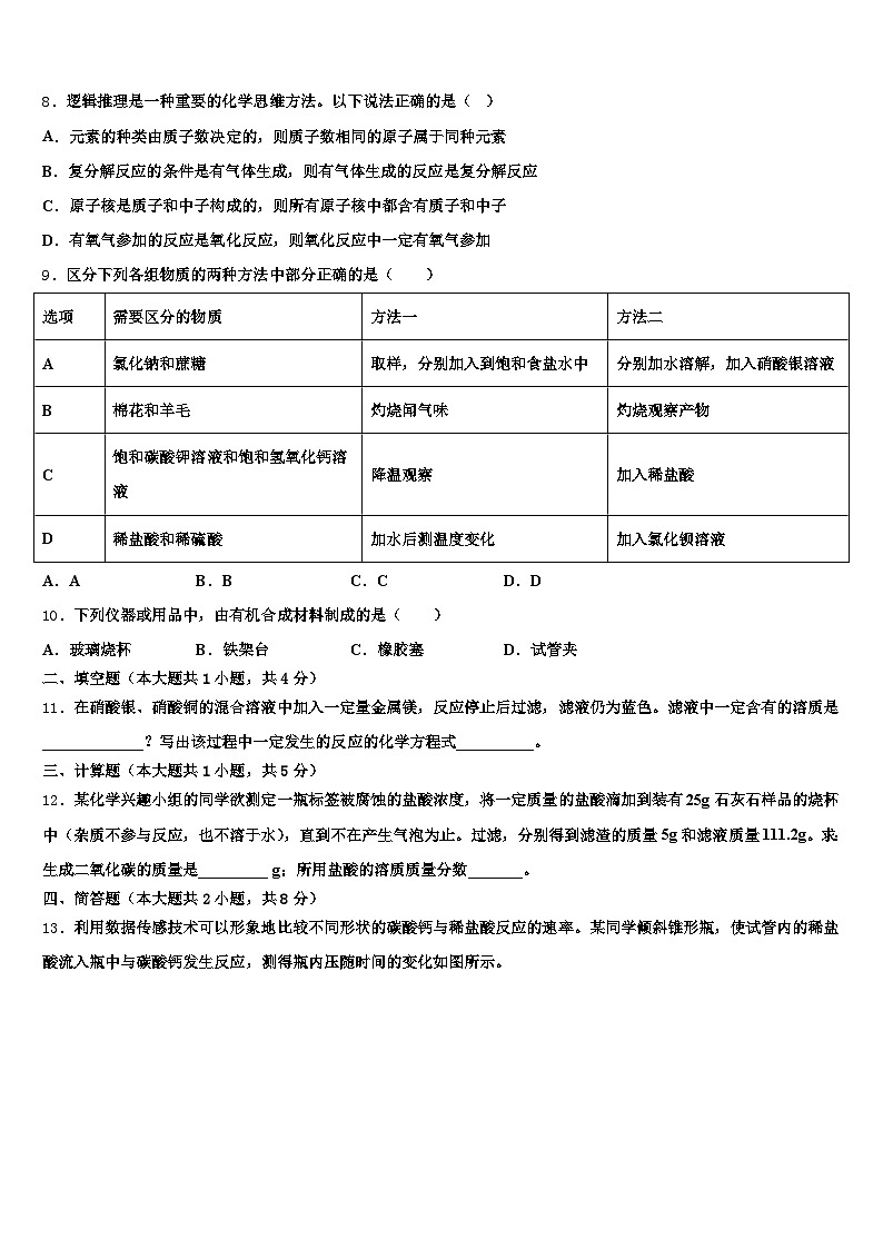 济南市2026年中考化学适应性模拟试题（含答案解析）第3页