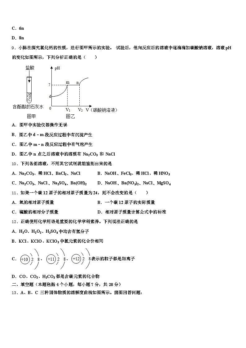 广安市2025-2026学年中考化学考前最后一卷（含答案解析）第3页