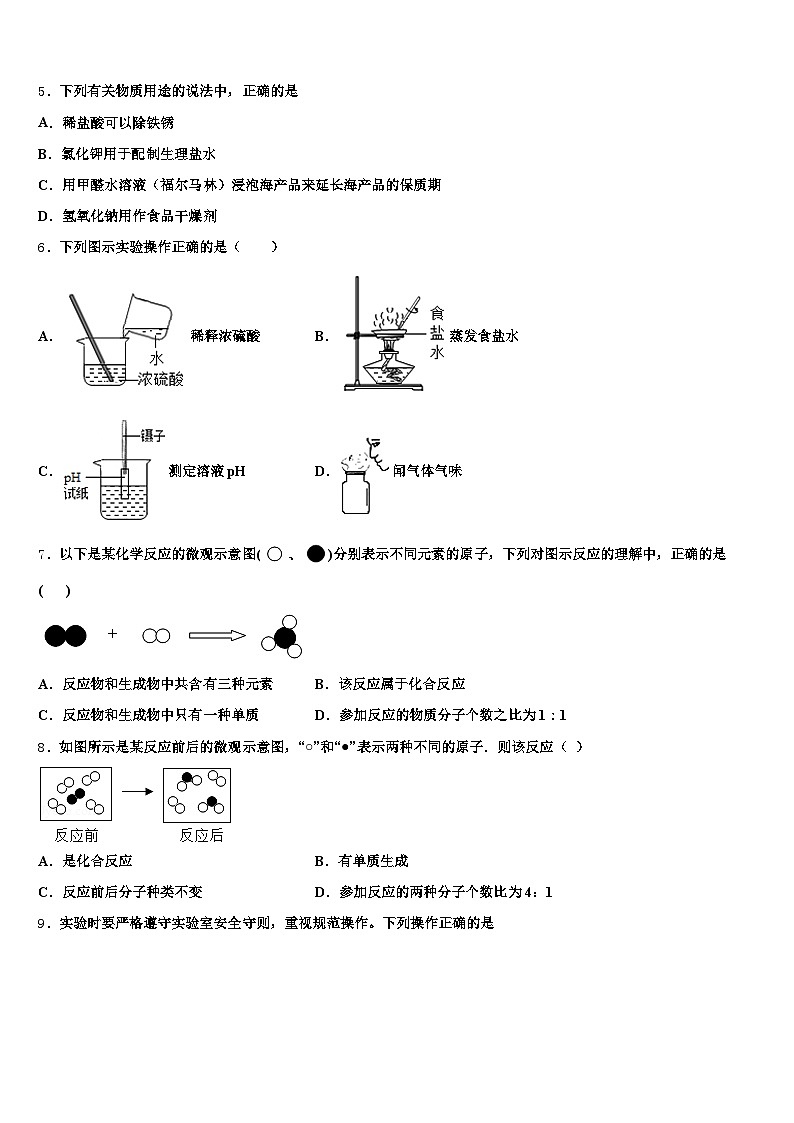 2026年云南省昭通市中考联考化学试题（含答案解析）第2页