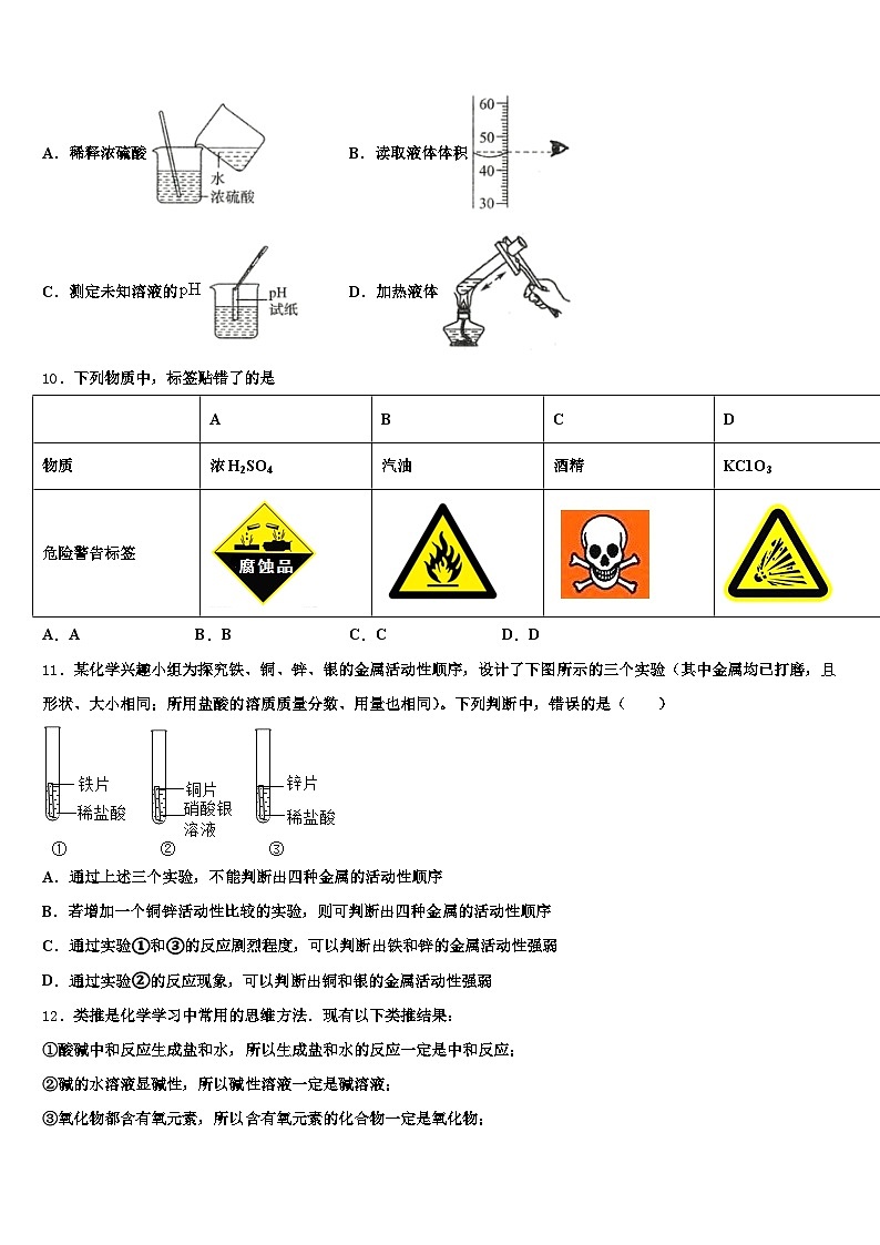2026年云南省昭通市中考联考化学试题（含答案解析）第3页