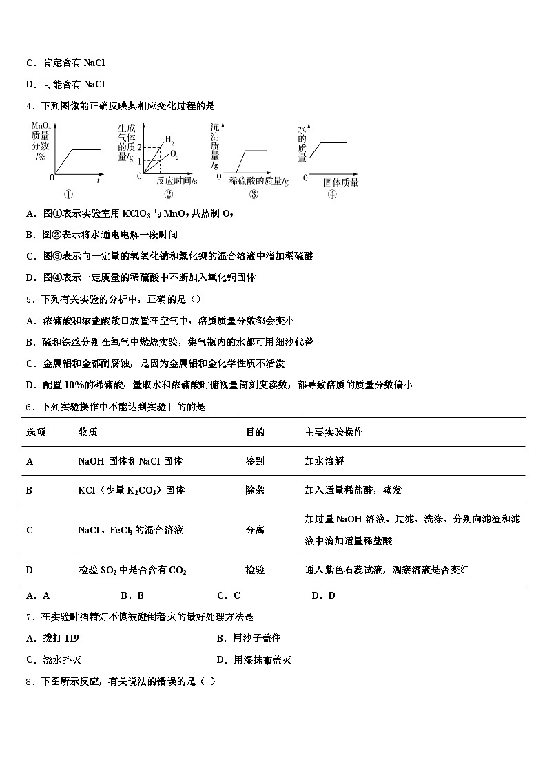 2026届泰安市中考五模化学试题（含答案解析）第2页