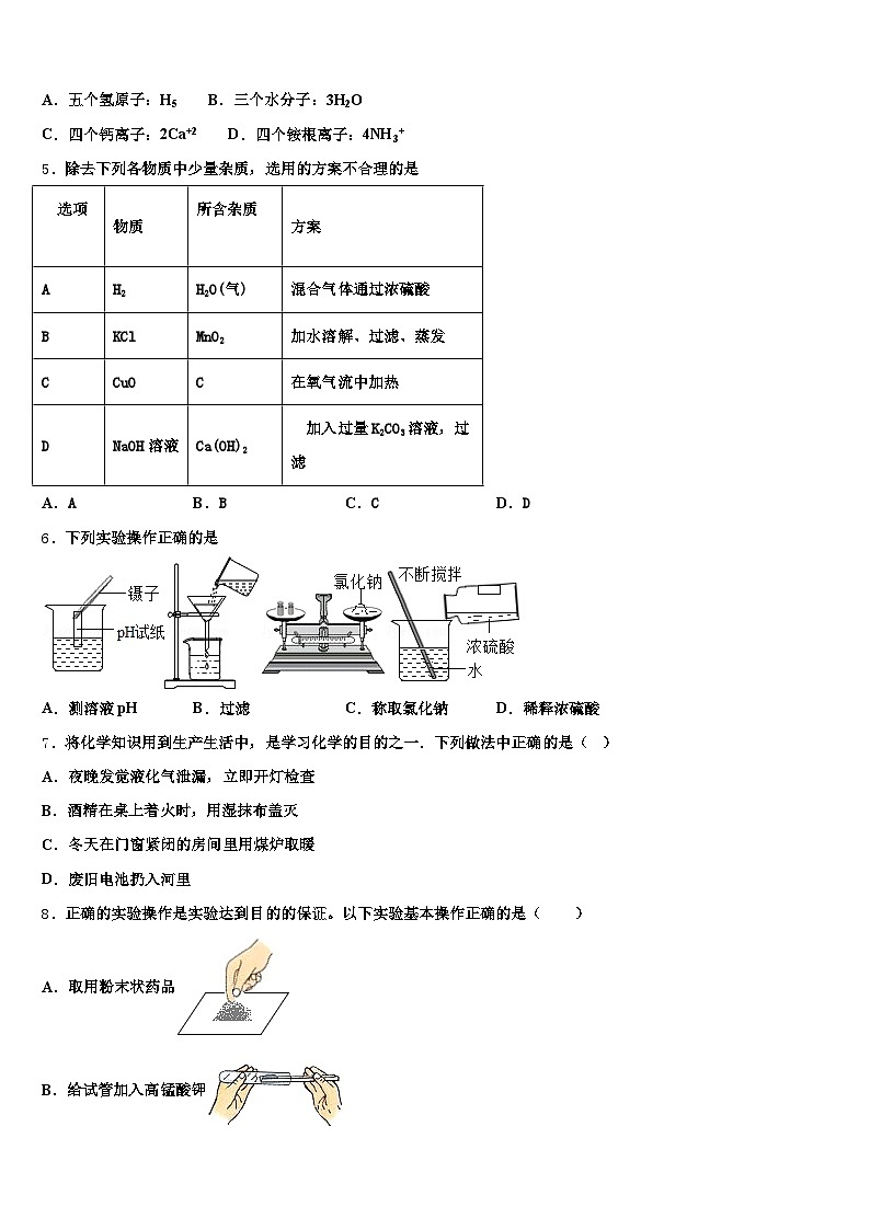 2025-2026学年佳木斯市中考化学仿真试卷（含答案解析）第2页