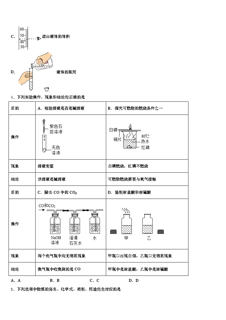2026届甘肃省酒泉市中考化学模试卷（含答案解析）第2页