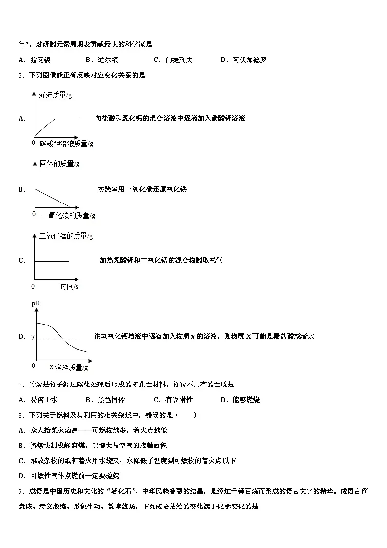 2026届枣庄市中考四模化学试题（含答案解析）第2页