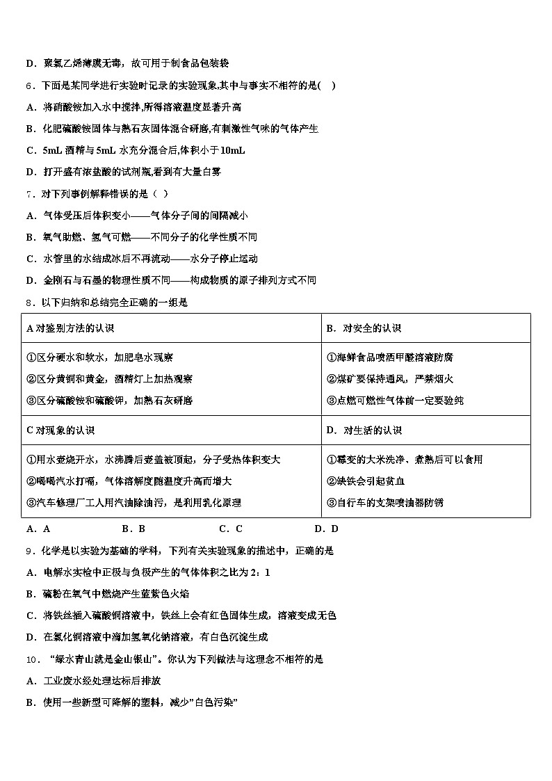 广东省阳江市2025-2026学年中考化学押题卷（含答案解析）第2页