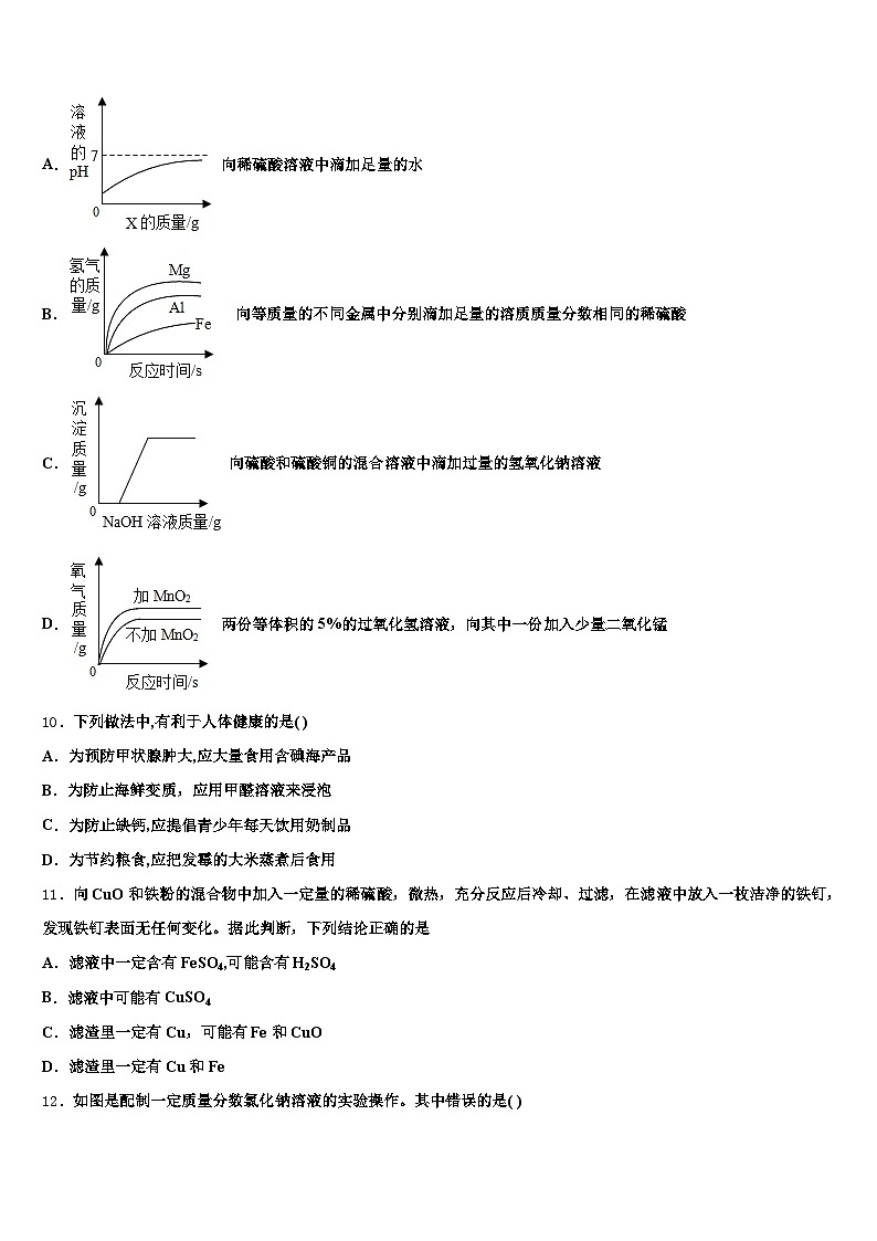 2026届黑龙江省哈尔滨市中考化学模拟预测题（含答案解析）第3页